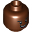 Набор LEGO Minifig Head Dual Sided Black Eyebrows, White Pupils, Open Mouth Smile / Clenched Teeth Print (Cyborg) [Hollow Stud], Красно-коричневый