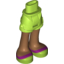 Набор LEGO Friends Hips and Shorts, Medium Dark Flesh Legs and Magenta Stripe on Lime Sandals Print, Лайм