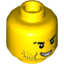Набор LEGO Minifig Head Beard Stubble, Black Eyebrows, Scar on Right Eyebrow, Open Mouth with Teeth Print [Hollow Stud], Желтый