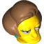 Набор LEGO Minifig Head Modified Simpsons Edna Krabappel with Dark Turquoise Earrings and Medium Dark Flesh Hair Print, Желтый