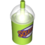 Набор LEGO Minifig, Utensil Cup, Dome Lid Cup and Straw with Dark Purple and Orange 'SQUISHEE' Print, Лайм