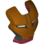 Набор LEGO Minifig Visor Top Hinge with Gold Face Shield, Silver Sides, Black Lines on Forehead and White Eyes Print, Темно-красный