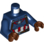 Набор LEGO Torso Armor with Silver Star on Chest and Red, White and Reddish Brown Harness Print (Captain America) / Dark Blue Arms / Reddish Brown Hands, Темно-синий