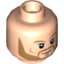 Набор LEGO Minifig Head Dual Sided Light Brown Eyebrows and Beard, Smile / Angry Print [Hollow Stud], Light Flesh
