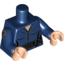 Набор LEGO Torso Female Jumpsuit with Silver Zipper and Black Utility Belt Print / Dark Blue Arm with SHIELD Logo Print Right / Dark Blue Arm Left / Light Flesh Hands, Темно-синий