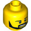 Набор LEGO Minifig Head Beard Brown Angular, Pupils, Teeth Print [Hollow Stud] , Желтый