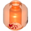 Набор LEGO Minifig Head with Red and Gold Spatter Print [Hollow Stud], Trans-Neon Orange
