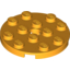Набор LEGO Plate Round 4 x 4 with Pin Hole, Bright Light Orange