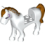 Набор LEGO Horse with 2 x 2 Cutout, Blue Eyes Print, Белый