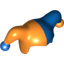 Набор LEGO Minifig Jester's Cap with Blue Half and Blue Pom Print, Оранжевый
