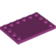 Набор LEGO Tile Special 4 x 6 with Studs on Edges, Пурпурный