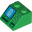 Набор LEGO Slope 45В° 2 x 2 with Building on Blue Screen, Card Slot and Keypad Print, Зеленый