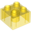 Набор LEGO DUPLO BRICK 2X2, TRANSPARENT, Trans-Yellow