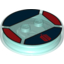 Набор LEGO Dimensions Toy Tag 4 x 4 x 2/3 with 2 Studs for The Doctor #7 with Dark Red 'DW' Print, Trans-Light Blue