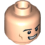 Набор LEGO Minifig Head Dual Sided Black Eyebrows, Cheek Lines, Chin Dimple, Determined / Bared Teeth with Red Eyes Print (Superman) [Hollow Stud], Light Flesh