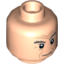 Набор LEGO Minifig Head Dark Gray Bushy Eyebrows, White Pupils and Wrinkles Print (The Doctor) [Hollow Stud], Light Flesh