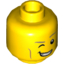 Набор LEGO Minifig Head Dual Sided Dark Tan Eyebrows, Cheek Lines, Smile with Right Eye Closed / Smile with Teeth Print [Hollow Stud], Желтый