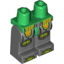 Набор LEGO Legs and Green Hips with Orange and Gold Circuitry and Lime Armor, Knee Pads and Boots Print, Темный сине-серый