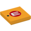 Набор LEGO Tile 2 x 2 with Groove with 'вЂўE' print, Bright Light Orange