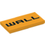 Набор LEGO Tile 2 x 4 with Groove with 'WALL' print, Bright Light Orange