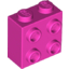 Набор LEGO Brick Special 1 x 2 x 1 2/3 with four studs on one side, Темно-розовый
