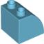 Набор LEGO Brick 2 x 2 x 1 1/2 - Curved Top, Medium Azure