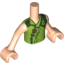 Набор LEGO Torso Friends Lime Shirt with Gold and Dark Green Plant Print, Light Flesh Arms with Hands with Reddish Brown Elves Tattoo Left Print, Light Flesh