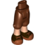 Набор LEGO Friends Hips and Cropped Trousers, Light Flesh Legs and Brown Shoes with Reddish Brown Crossed Laces Print, Красно-коричневый