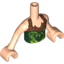 Набор LEGO Torso Friends Dark Green Halter Top with Copper Straps and Lime Print, Light Flesh Arms with Hands, Light Flesh