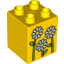 Набор LEGO DUPLO Brick 2 x 2 x 2 with 3 White Daisy Flowers, Желтый