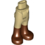 Набор LEGO Friends Hips and Legs with Dark Tan Trousers and Reddish Brown Boots Print, Tan