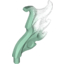 Набор LEGO Wave Rounded Wing Shaped with Pin (Frozen Water) with Marbled Glitter Trans Clear Pattern, Glitter Trans-Light Blue