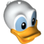 Набор LEGO Minifig Head Modified Duck with Bright Light Orange Bill and Black and Medium Blue Eyes Print (Donald), Белый