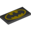 Набор LEGO Tile 2 x 4 with Yellow Batman Logo Print, Черный
