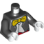 Набор LEGO Torso Jacket Formal with White Vest, White Shirt and Large Yellow Bowtie Pattern / Black Arms / White Hands, Черный