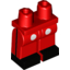 Набор LEGO Hips and Legs with 2 White Buttons, Black Vertical Stripe on Sides and Black Shoes Pattern, Красный