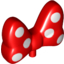 Набор LEGO Bow Large with Pin Attachment with 6 White Polka Dots on Front and Back Pattern, Красный