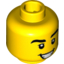 Набор LEGO Head Black Eyebrows Thick, White Pupils, Open Smile with Teeth Pattern - Stud Recessed, Желтый