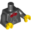 Набор LEGO Torso Suit Jacket Bolero with Silver Trim, Vest, Red Bow Tie, Silver Eagle Belt Buckle Pattern / Black Arms / Yellow Hands, Черный
