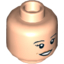 Набор LEGO Minifig Head Dual Sided Female - Black Eyebrows and Long Eyelashes -Side A Open Smile with Peach Lips and Dimples - Side B Eyebrow Raised and Closed Mouth with Full Peach Lips print [Hollow Stud], Light Flesh