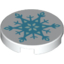 Набор LEGO Tile 2 x 2 Round with Bottom Stud Holder with Frozen Snowflake Print, Белый