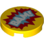 Набор LEGO Tile Round 2 x 2 with White 'BAM!' over Medium Azure and Red Text Bubbles print, Желтый