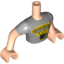 Набор LEGO Friends Torso Man - Dark Gray Short Sleeves T-Shirt with 'Capes&amp;Cowls CAFE' and Cup logo - Light Flesh Arms and Hands, Light Flesh