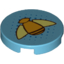 Набор LEGO Tile 2 x 2 Round with Bottom Stud Holder - Bumblebee with Shiny Orange Body and Yellow Wings on Dotted Background print, Medium Azure