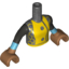 Набор LEGO Torso Friends - Yellow Honeycomb Pattern Front with 2 Hexagon Buttons - Pearl Dark Gray Sleeves with Medium Azure Cuffs print and Medium Dark Flesh Hands, Pearl Dark Gray