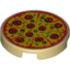 Набор LEGO Tile Round 2 x 2 Pizza with 11 Pepperoni print, Tan
