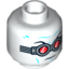 Набор LEGO Minifig Head Glasses with Black Frames and Red Lenses Print (Mr. Freeze) [Hollow Stud], Белый