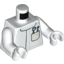 Набор LEGO Torso Lab Coat with Pocket with Dentist Mirror and Pick and Gold Tooth Pattern / White Arms / White Hands, Белый