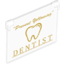 Набор LEGO Glass for Window 1 x 4 x 3 - Opening with &quot;Prevent Yellowing&quot;, Tooth Logo and &quot;DENTIST&quot; Print, Trans-Clear