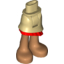 Набор LEGO Friends - Hips and Asymmetrical Layered Skirt - Red Ruffle - Medium Dark Flesh Legs and Feet - Moana, Tan